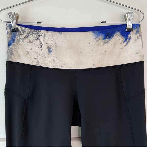 Lululemon Run: Bright At Night Crop Black/Milky Way Multi Print/Pigment Blue - Picture 3 of 13